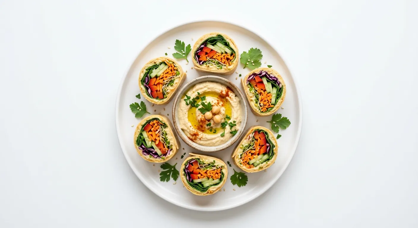 Mini Veggie Wraps with Hummus