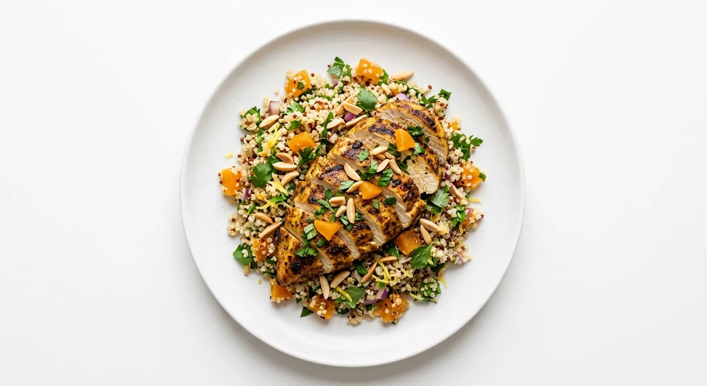 Moroccan-Spiced Chicken with Quinoa and Apricot Salad