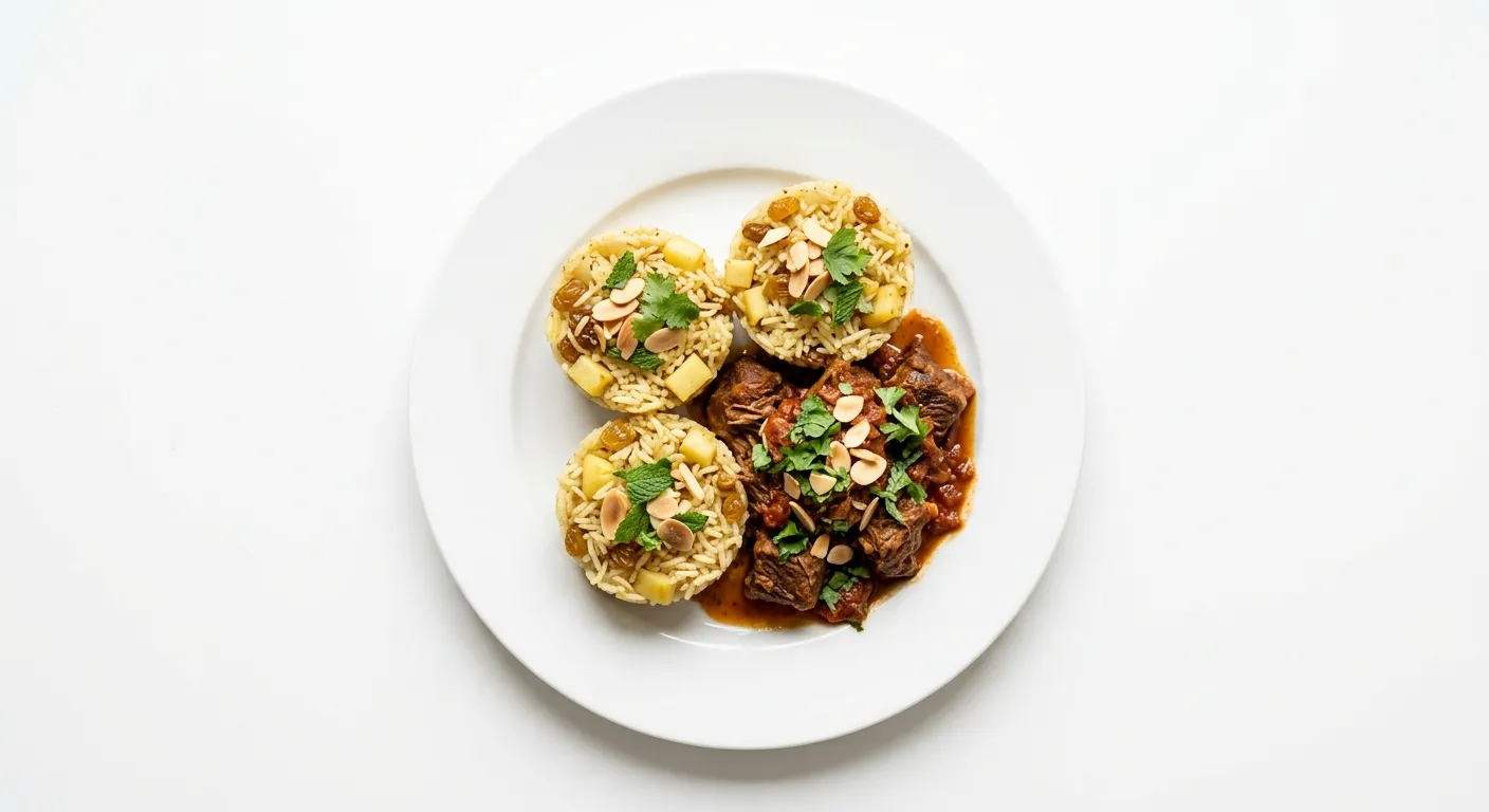 Moroccan Spiced Lamb with Apple Rice Cups