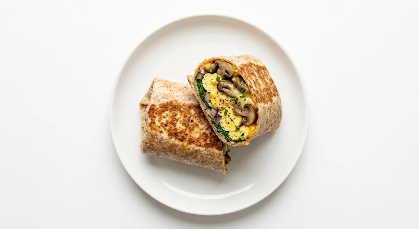 Mushroom and Cheese Breakfast Wrap