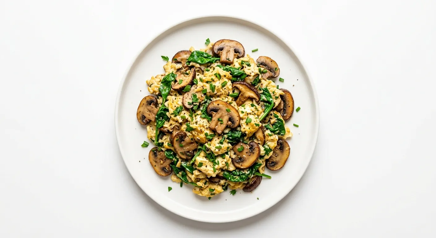Mushroom and Spinach Egg Scramble