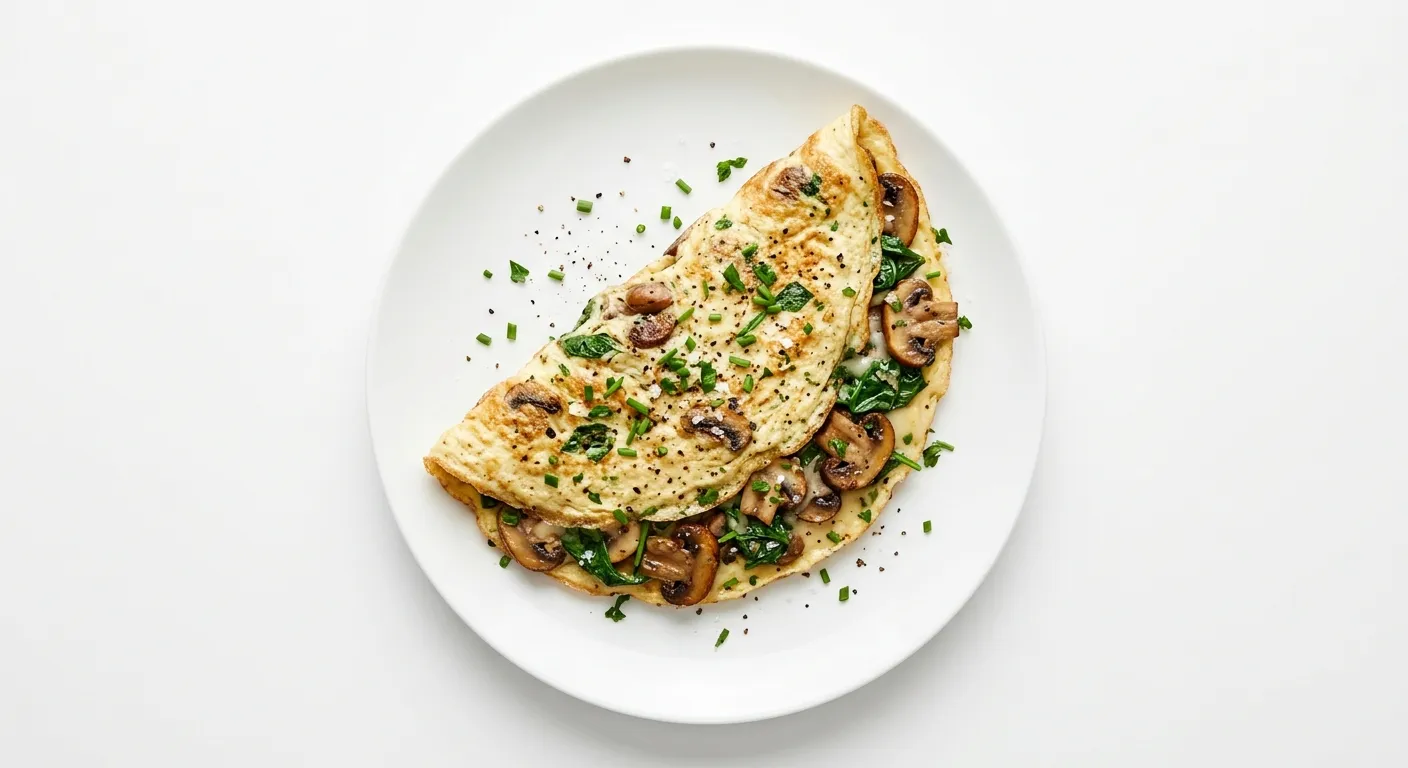 Autumn Mushroom and Spinach Omelette