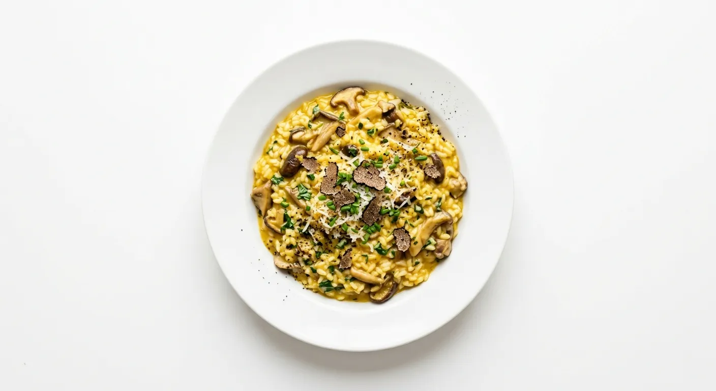 Exotic Mushroom and Truffle Risotto with Saffron