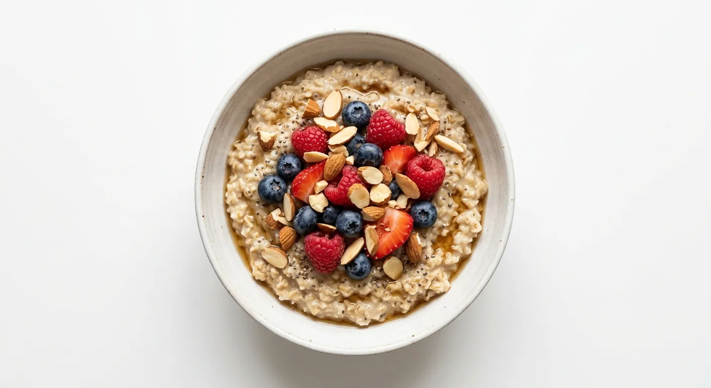 Hearty Oatmeal with Mixed Berries and Almonds