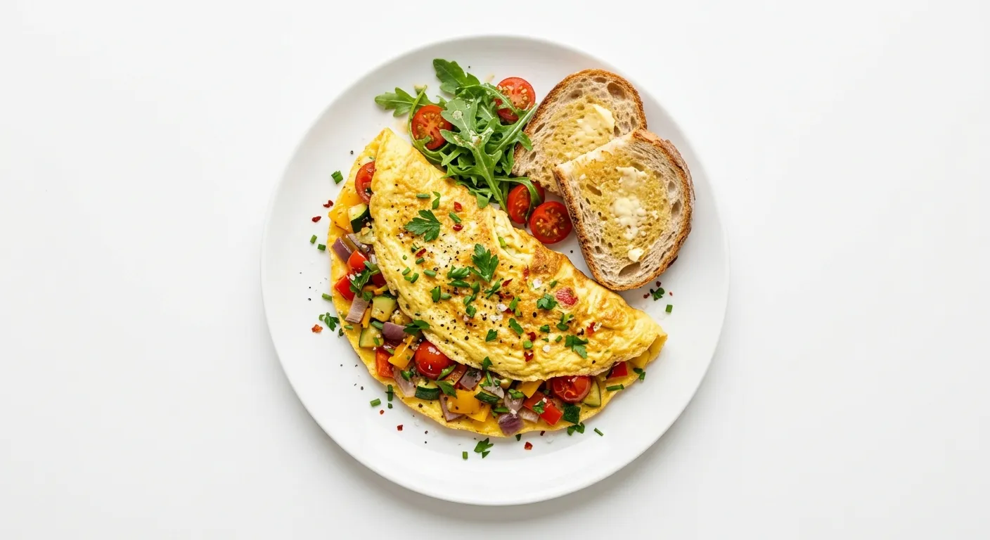 Omelette aux légumes colorés