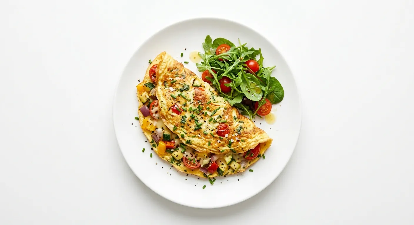 Omelette aux légumes et fromage