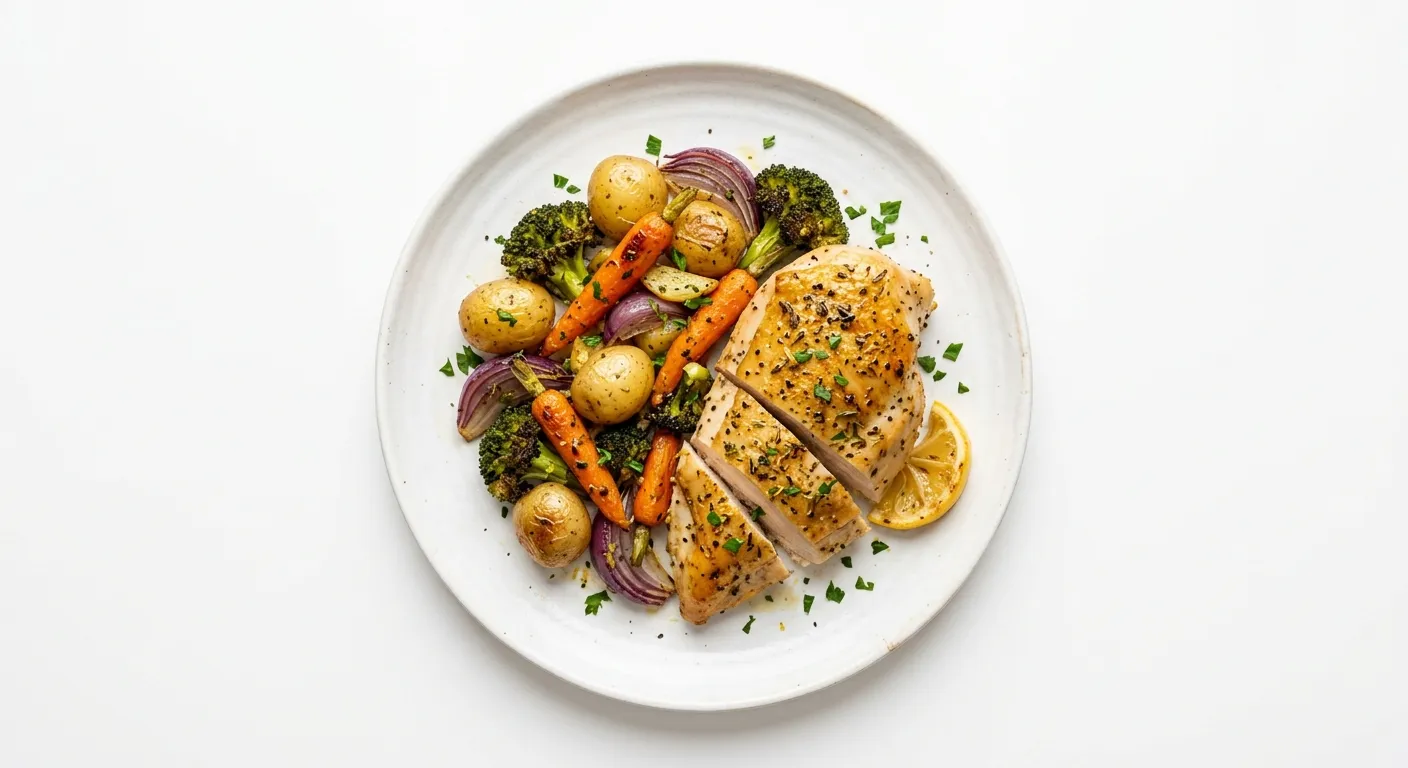 One-Pan Lemon Herb Roasted Chicken and Veggies