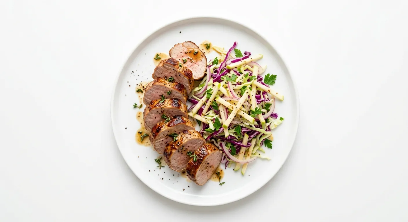 Pan-Seared Pork Tenderloin with Apple and Cabbage Slaw