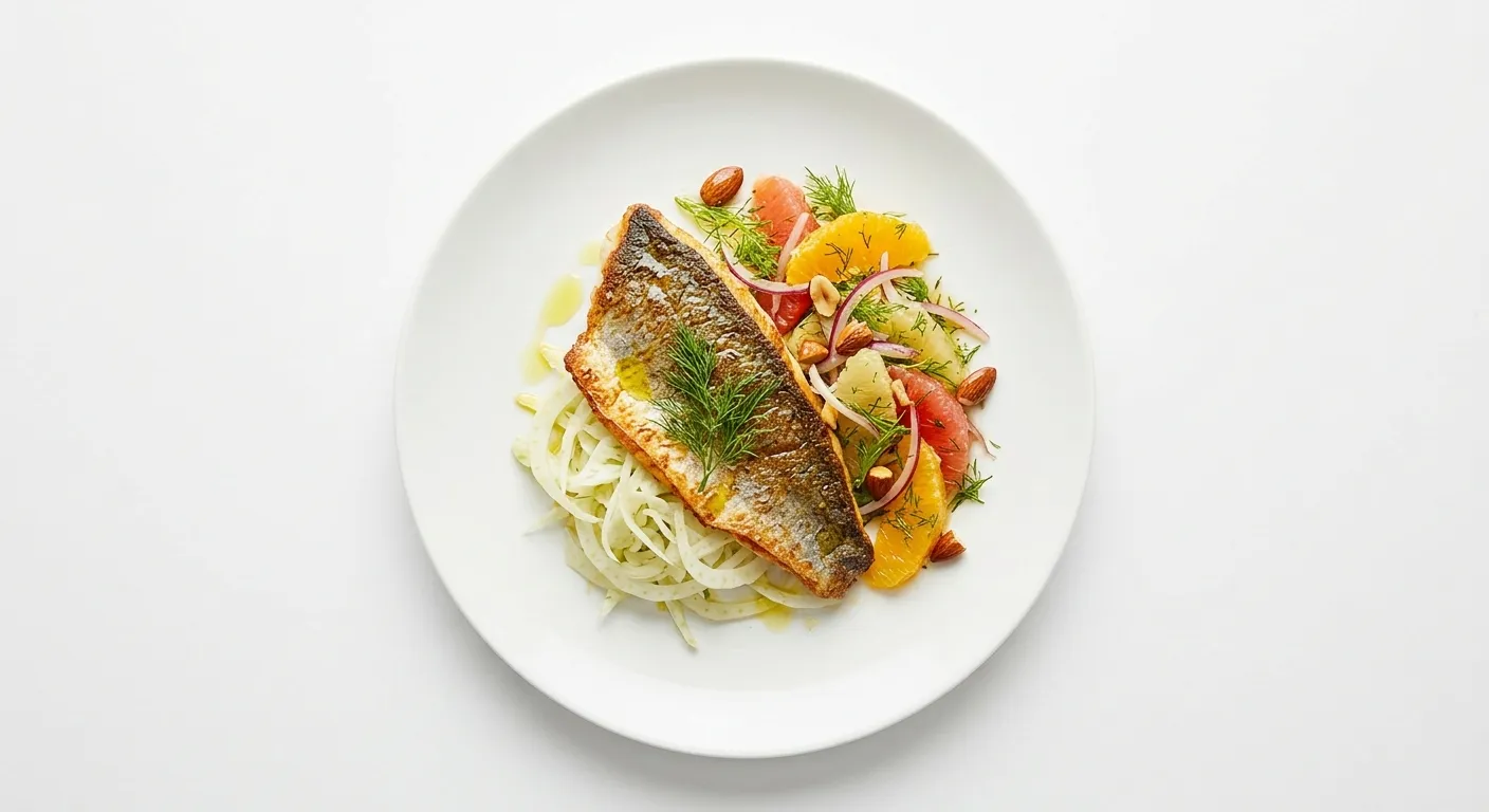 Pan-Seared Sea Bass with Fennel and Citrus Salad