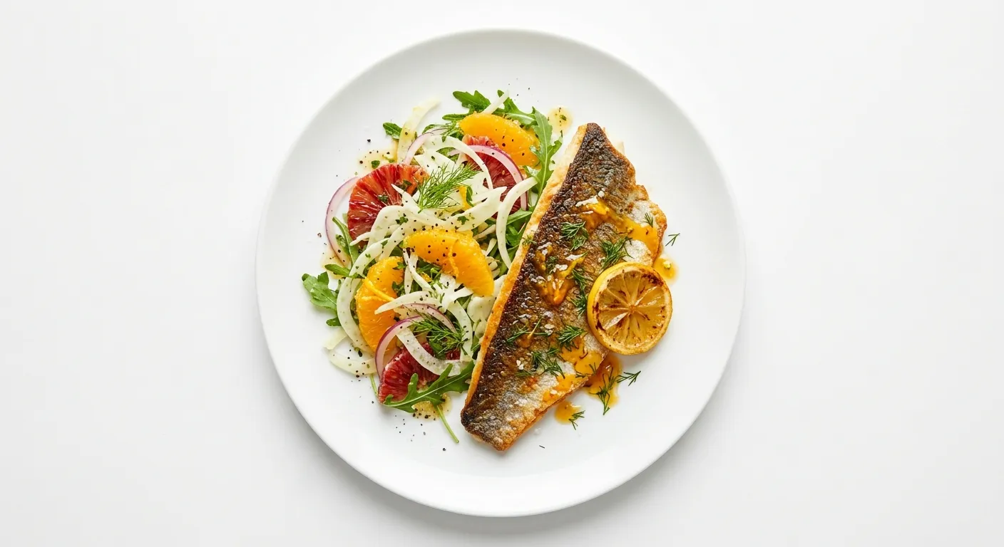 Pan-Seared Sea Bass with Fennel and Orange Salad
