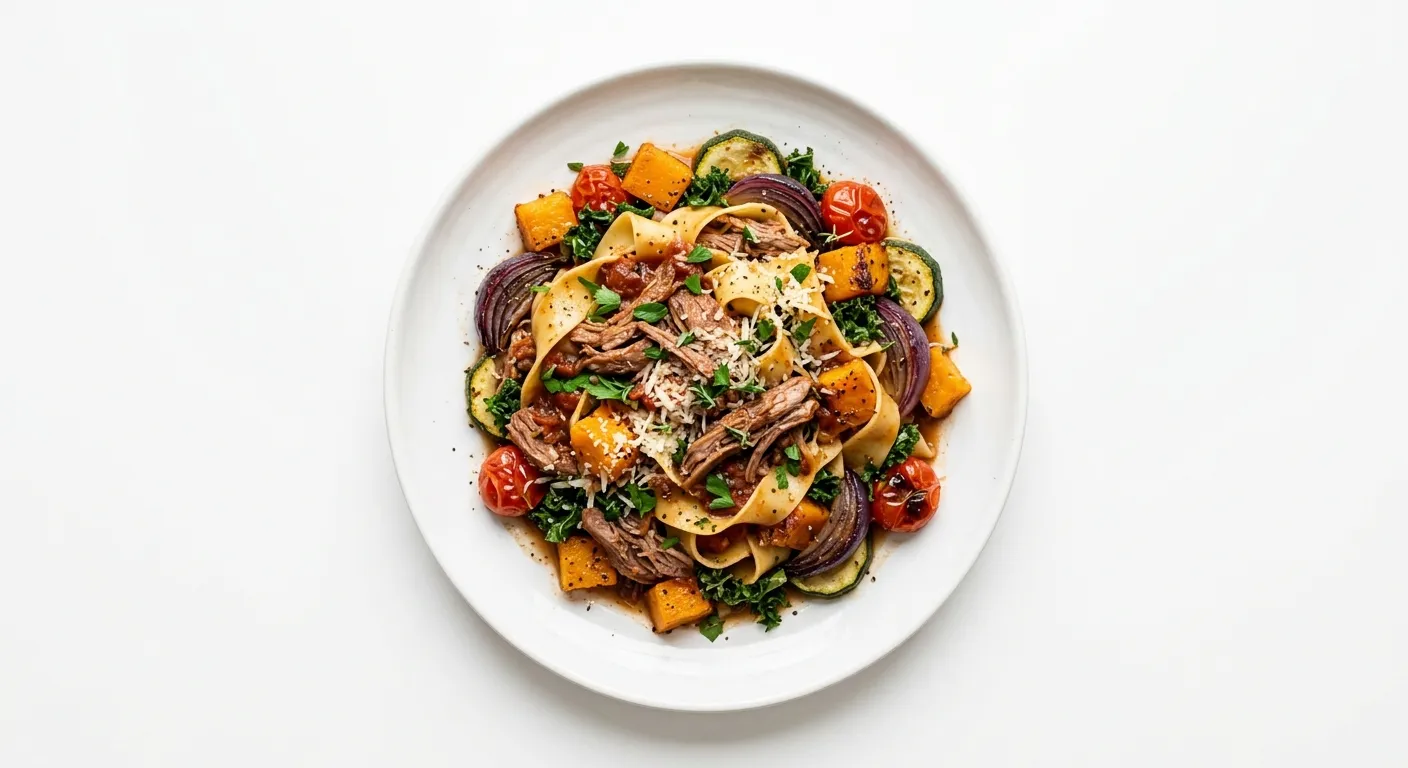 Pasta with Duck and Roasted Vegetables