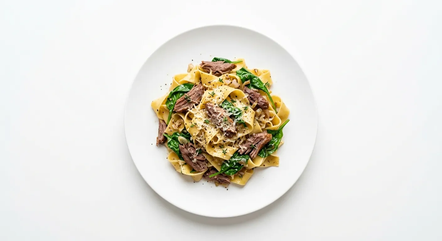 Pasta with Duck and Spinach