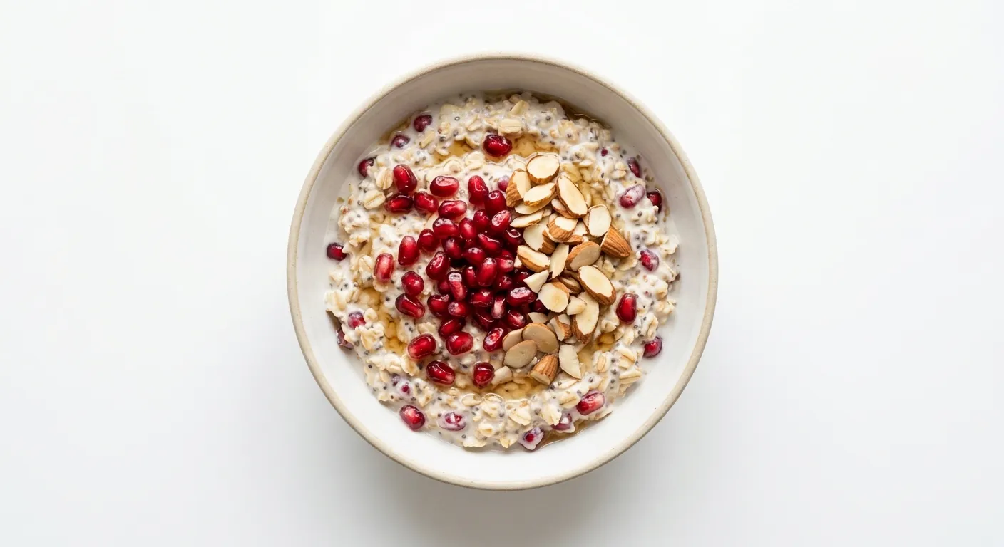 Pomegranate and Almond Overnight Oats
