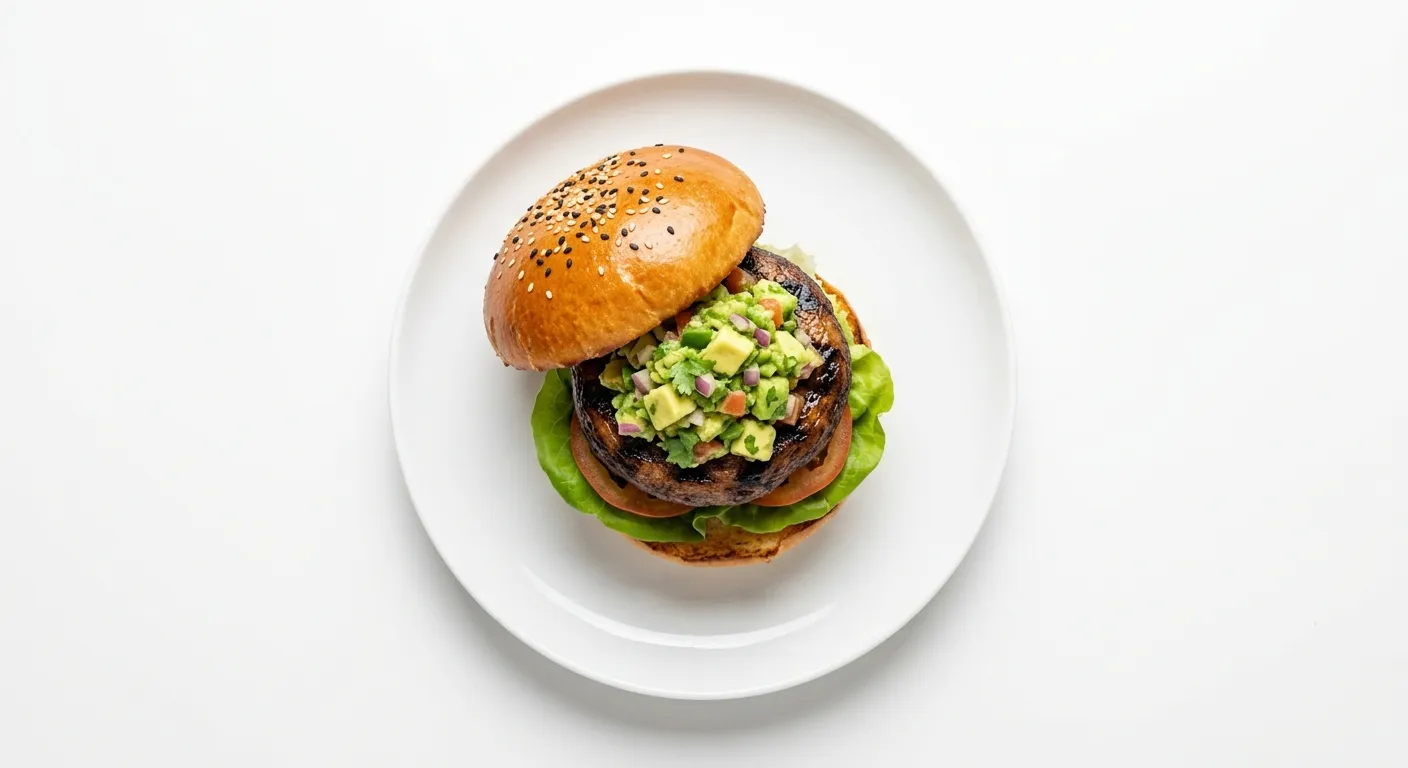 Spicy Portobello Mushroom Burger with Avocado Salsa