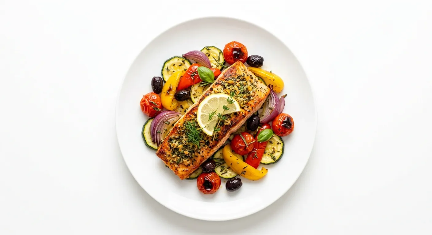 Provencal Salmon with Roasted Vegetables