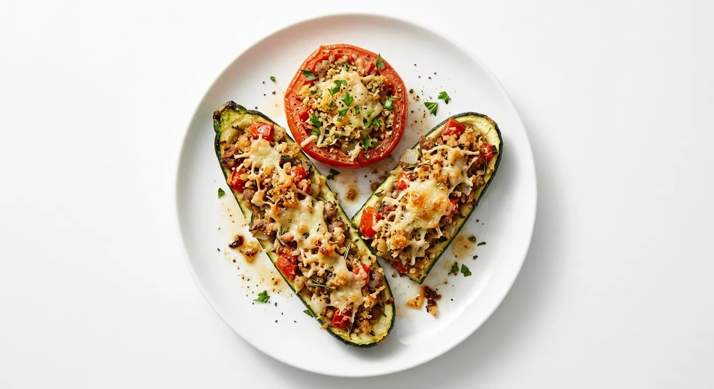 Provencal Stuffed Zucchini and Tomato