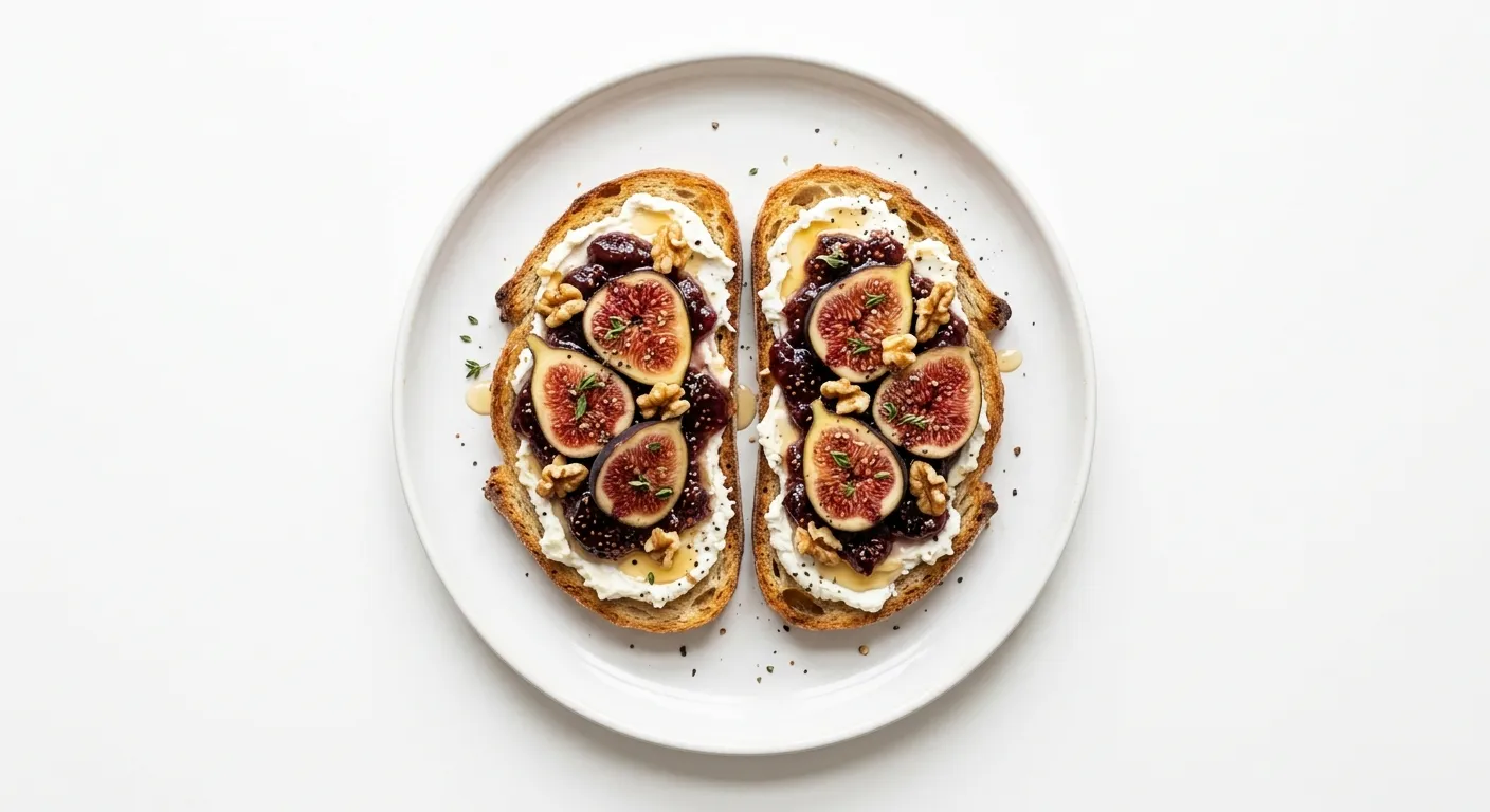 Quick French Breakfast Tartine with Goat Cheese and Fig Jam