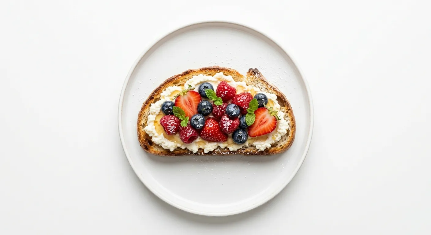 Quick French Breakfast Tartine with Ricotta and Berries