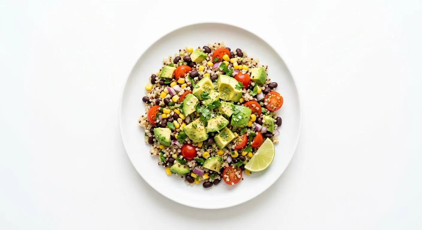 Quinoa and Black Bean Salad with Avocado