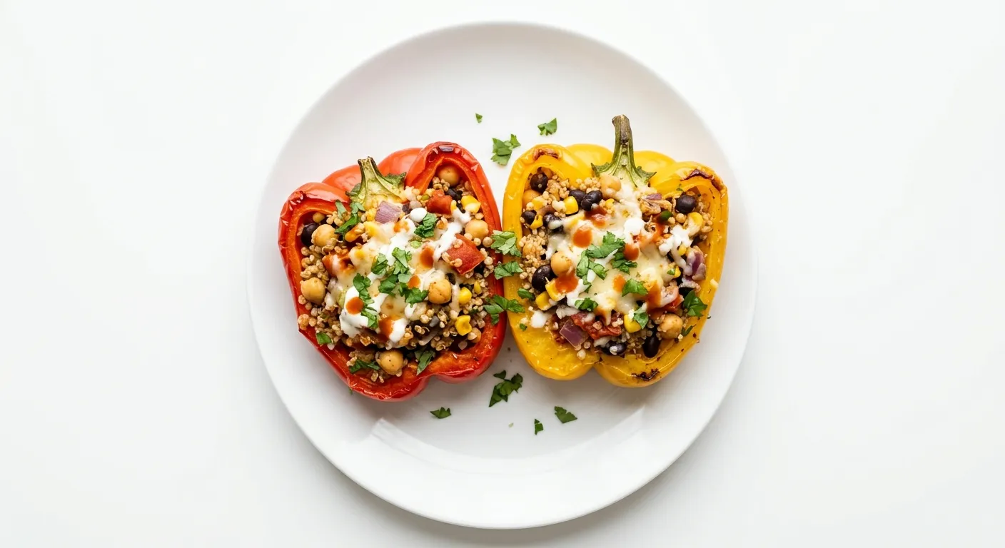 Quinoa and Chickpea Stuffed Bell Peppers