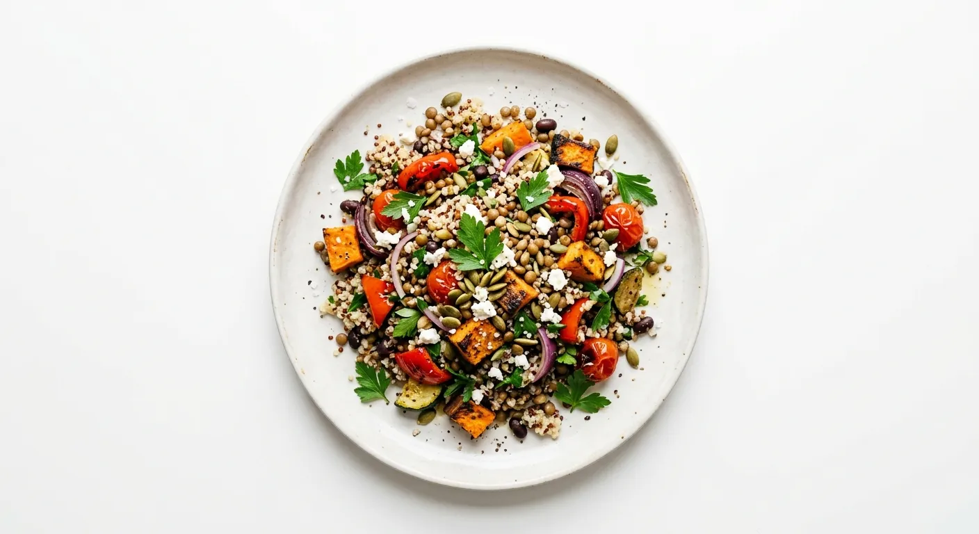 Quinoa and Lentil Salad with Roasted Vegetables