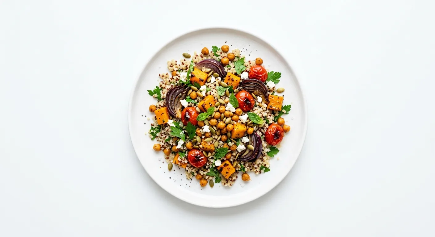 Quinoa Salad with Roasted Vegetables and Chickpeas