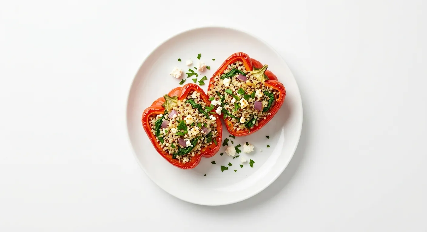 Quinoa Stuffed Bell Peppers with Spinach and Feta