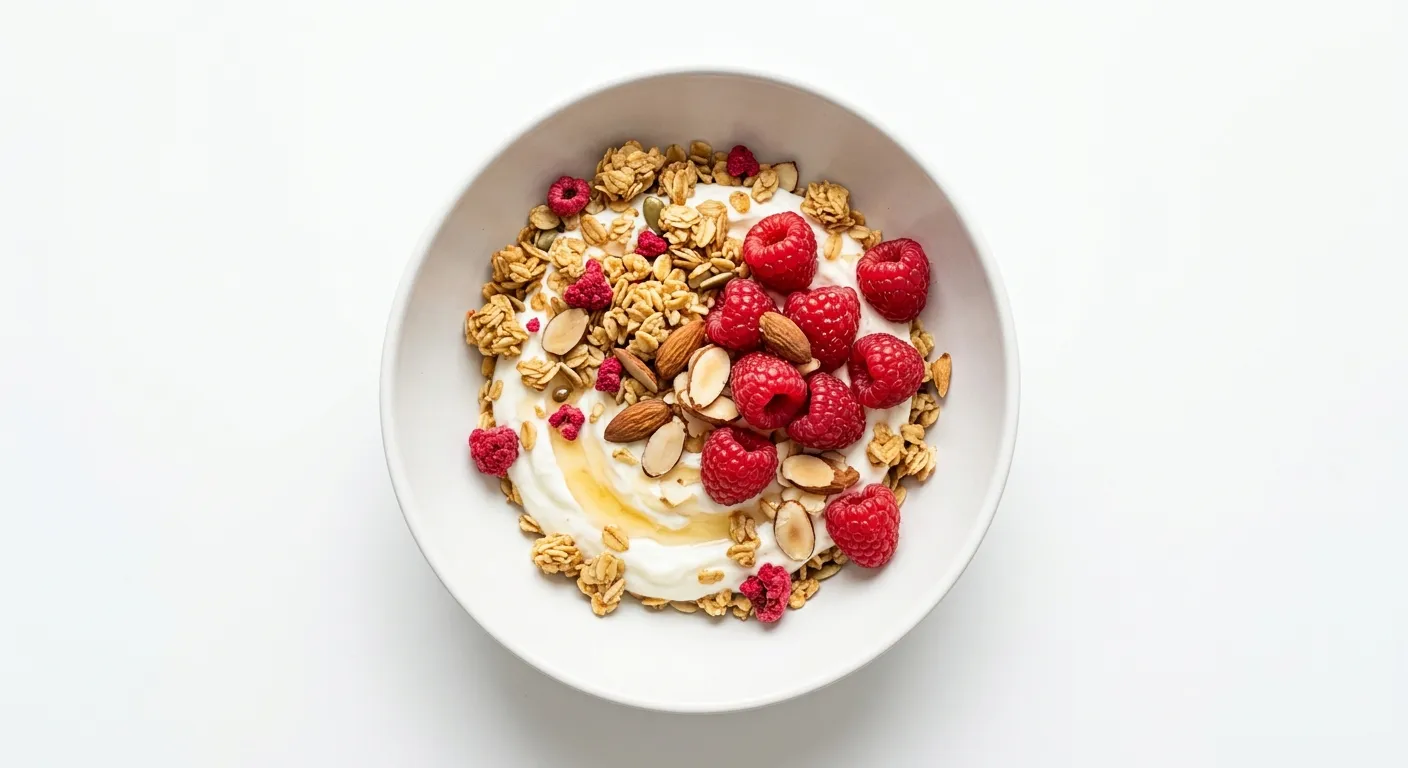 Raspberry Almond Granola Breakfast Bowl