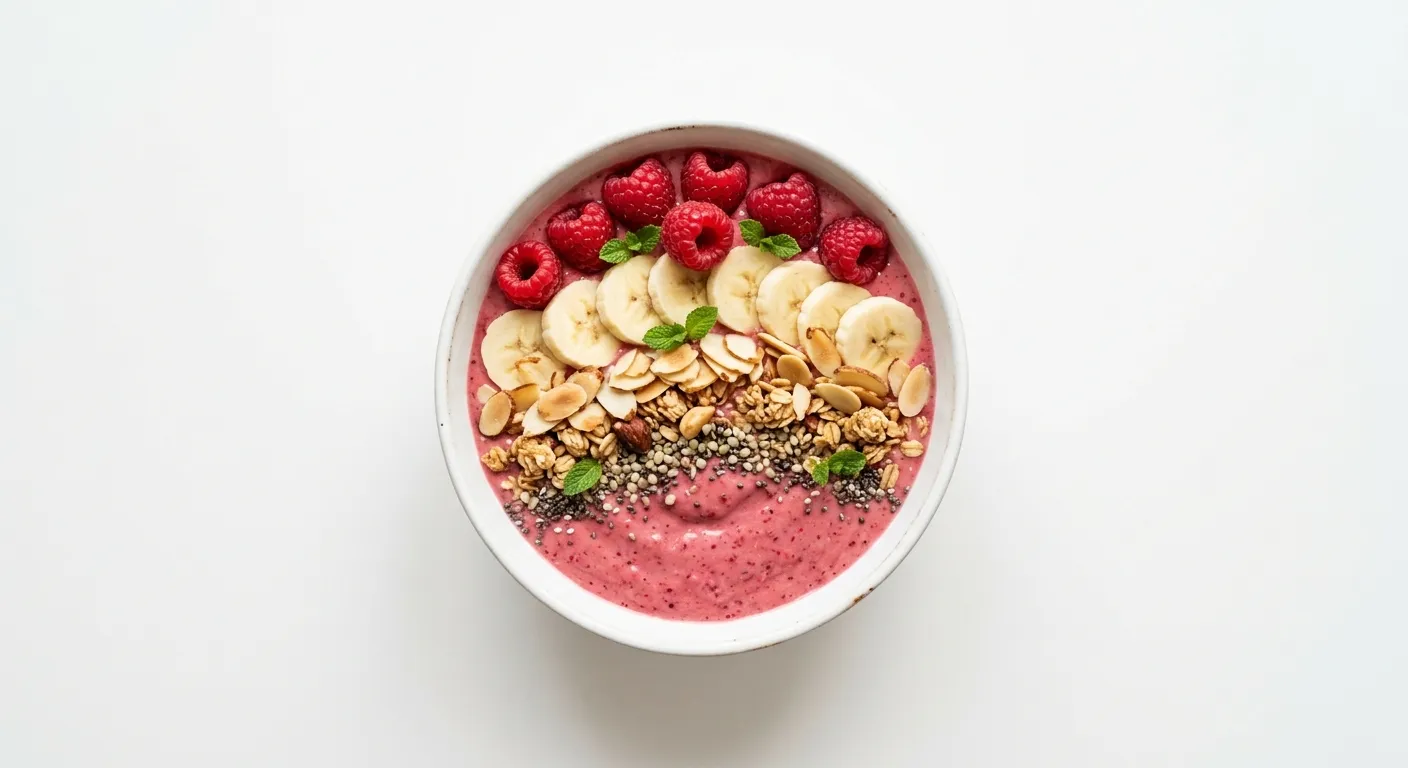 Raspberry Almond Smoothie Bowl