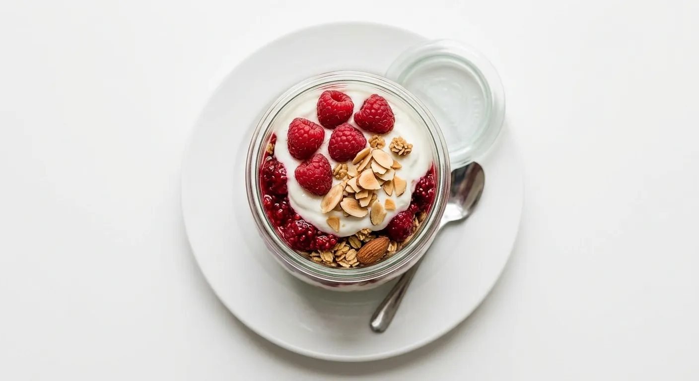 Raspberry Almond Yogurt Parfait