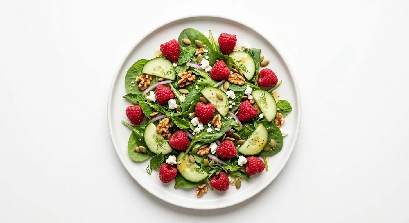 Raspberry and Cucumber Breakfast Salad