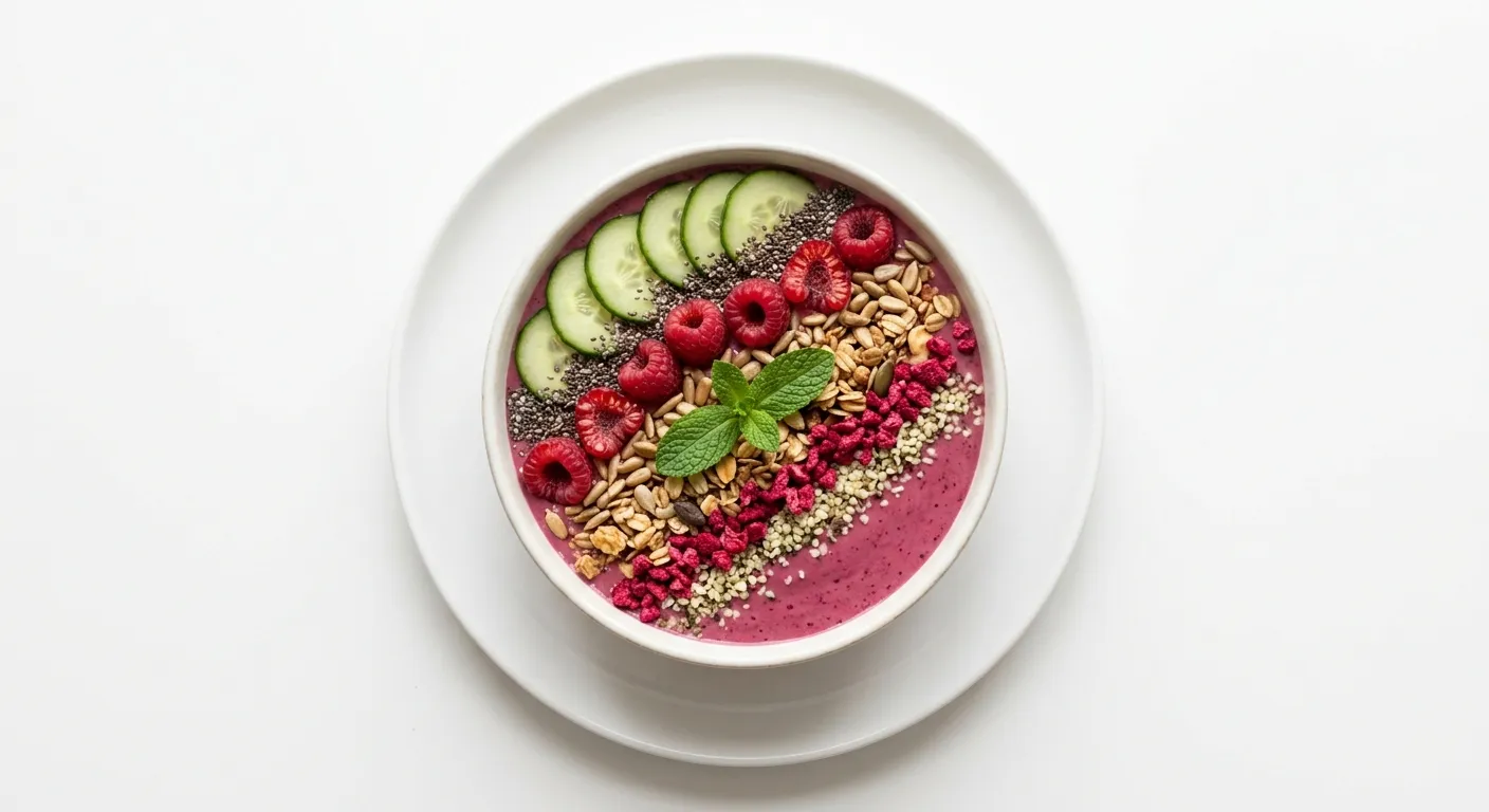 Raspberry and Cucumber Smoothie Bowl