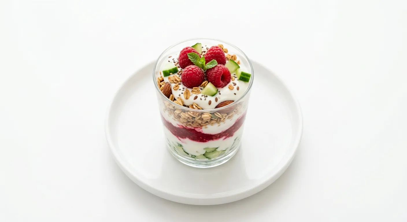 Raspberry and Cucumber Yogurt Parfait