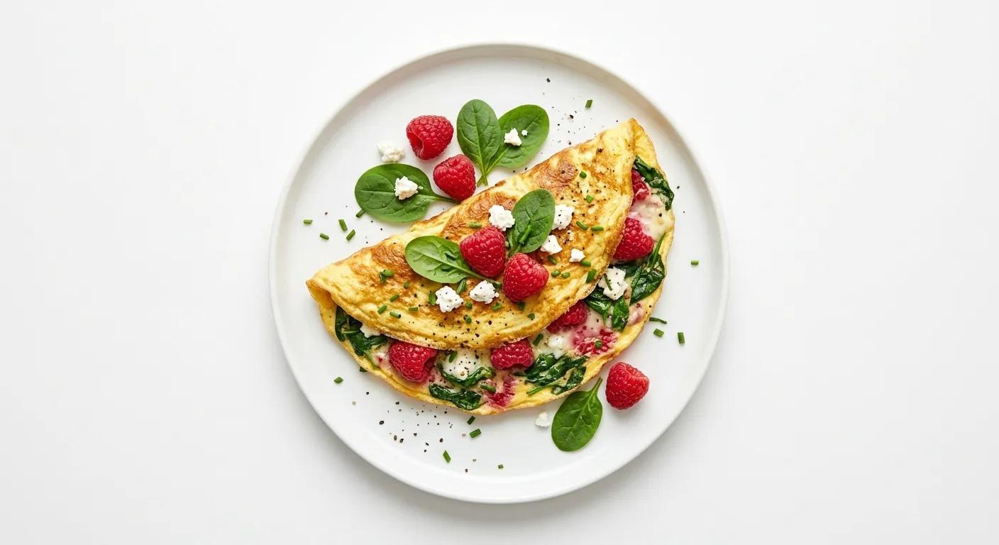 Raspberry and Spinach Omelette