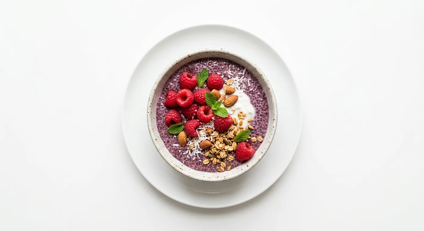 Raspberry Chia Seed Breakfast Pudding