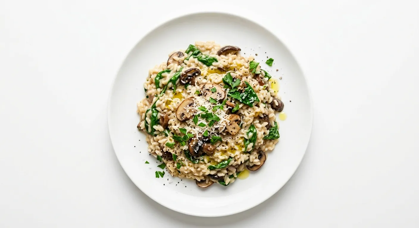 Risotto aux champignons et épinards