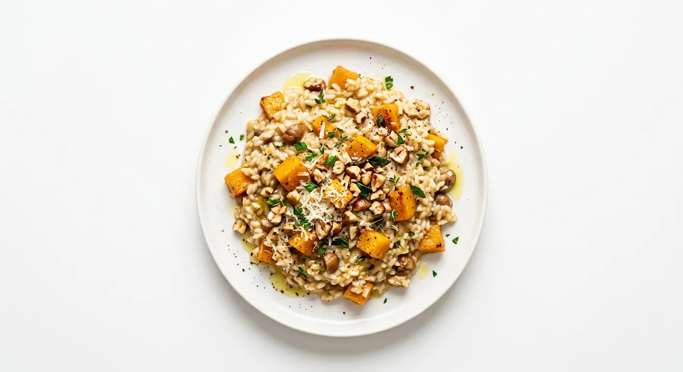 Roasted Butternut Squash and Chestnut Risotto