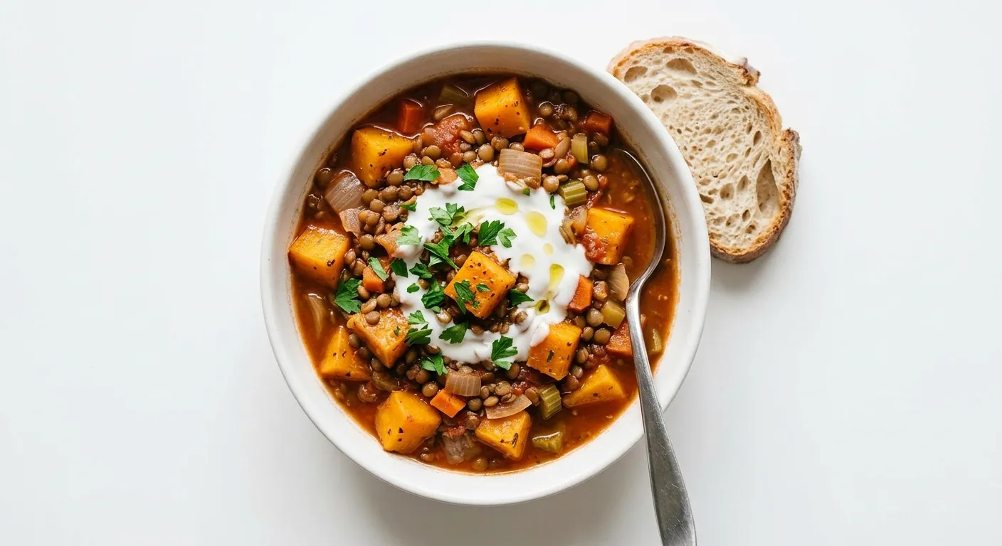 Roasted Butternut Squash and Lentil Stew