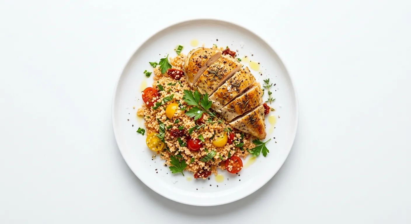 Roasted Chicken with Tomato and Herb Couscous