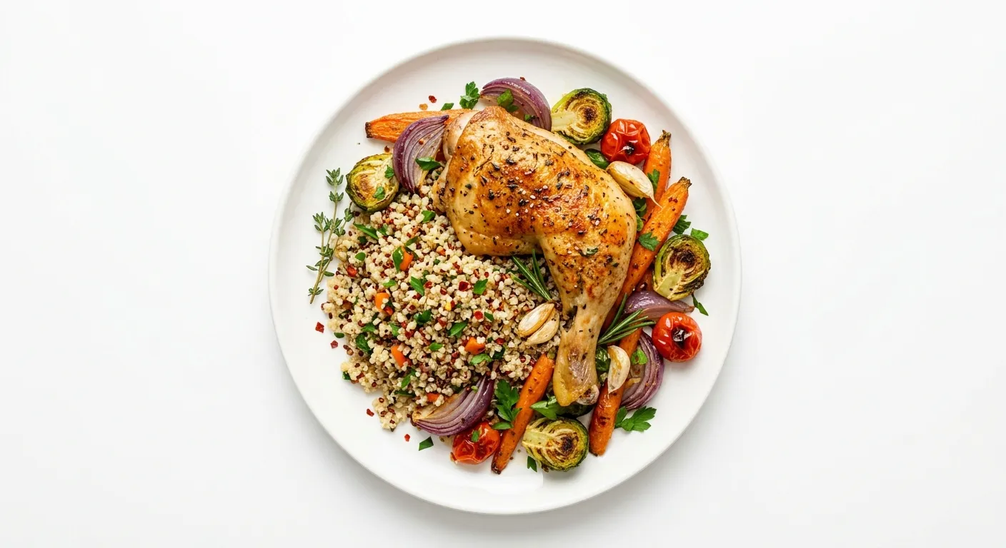 Roasted Chicken with Autumn Vegetables and Quinoa