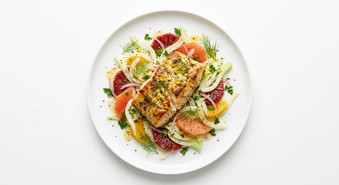 Roasted Cod with Fennel and Citrus Salad
