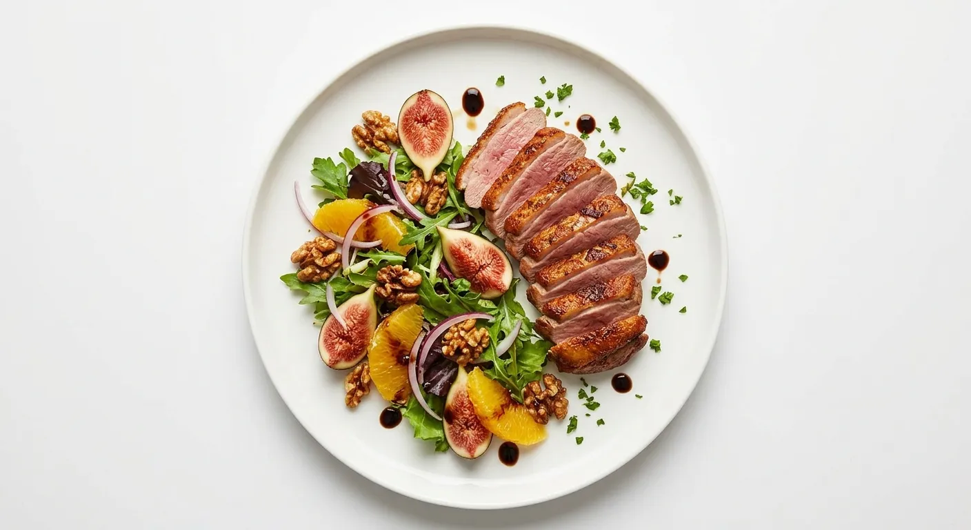 Autumn Roasted Duck Breast with Fig and Orange Salad