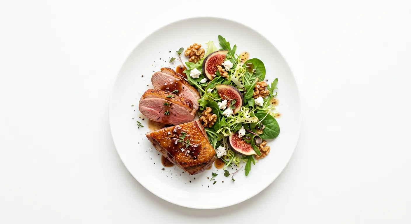 Roasted Duck Breast with Fig and Walnut Salad