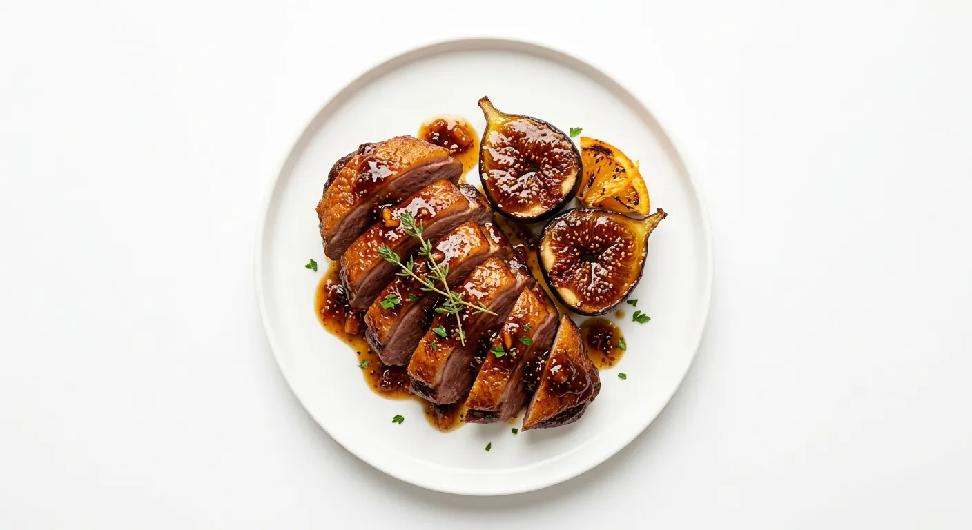 Roasted Duck with Fig and Orange Glaze