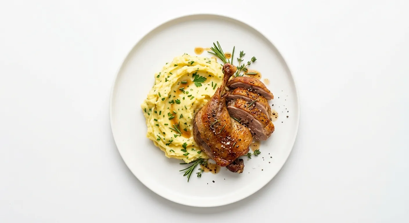 Roasted Duck with Herb-Infused Mashed Potatoes