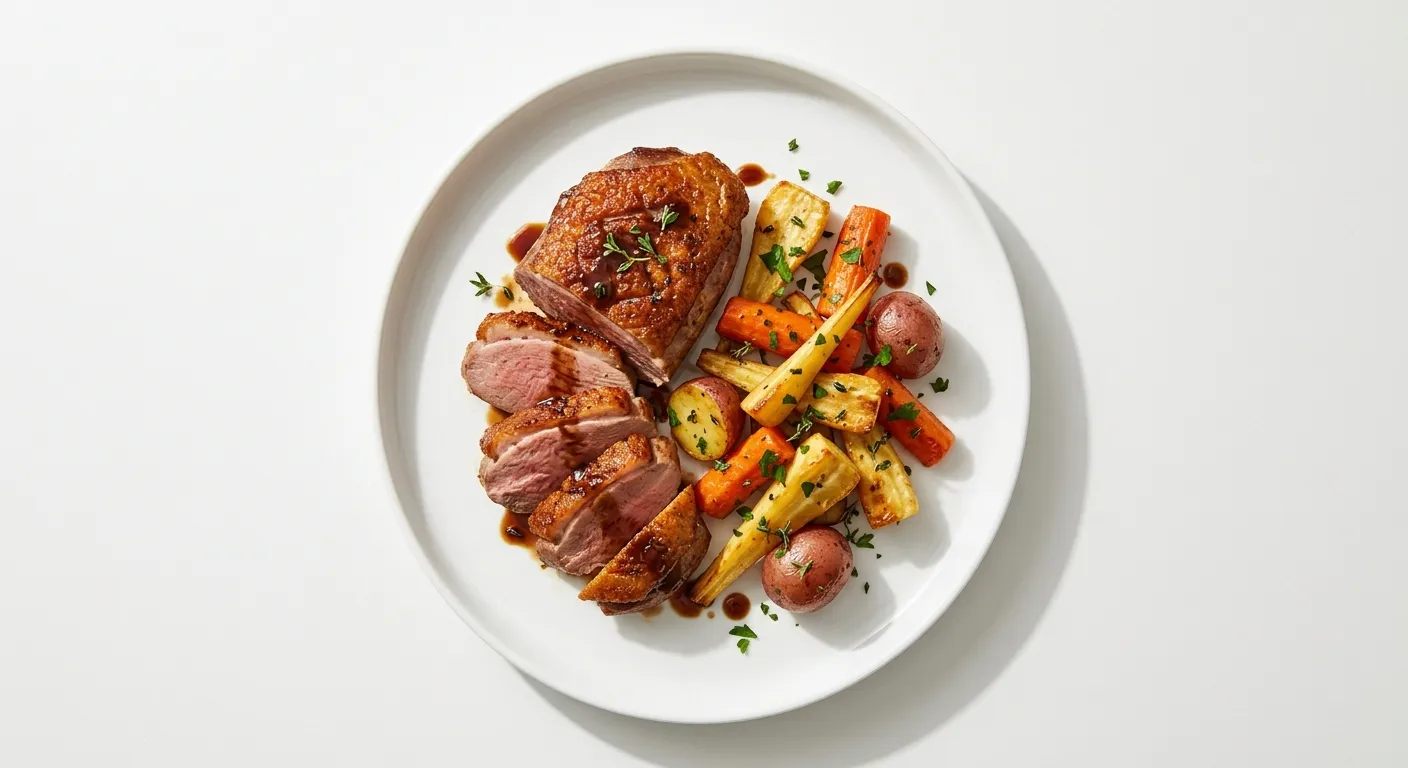 Roasted Duck with Seasonal Root Vegetables