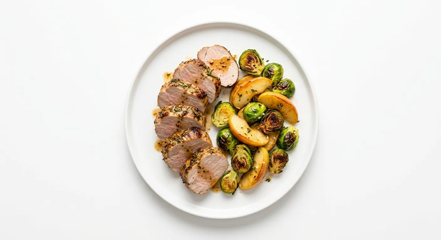 Roasted Pork Tenderloin with Apple and Brussels Sprouts