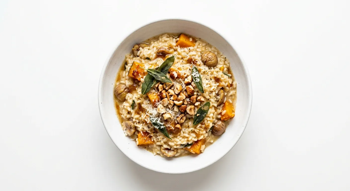 Roasted Pumpkin and Chestnut Risotto with Sage