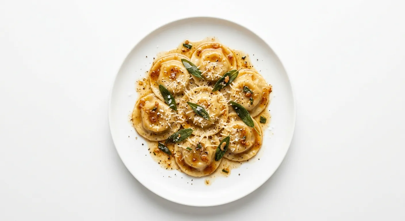 Roasted Pumpkin and Sage Ravioli with Brown Butter Sauce