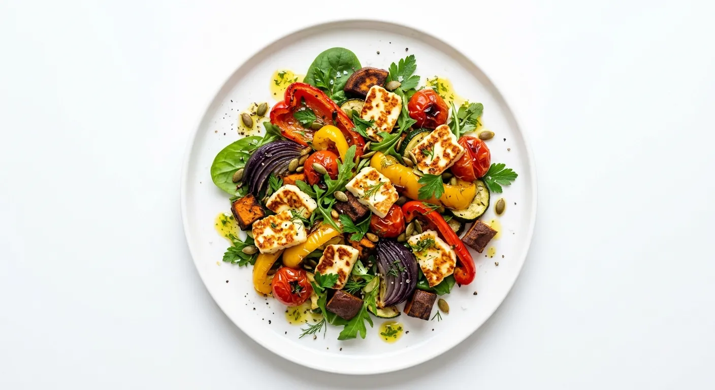 Gourmet Roasted Vegetable and Halloumi Salad